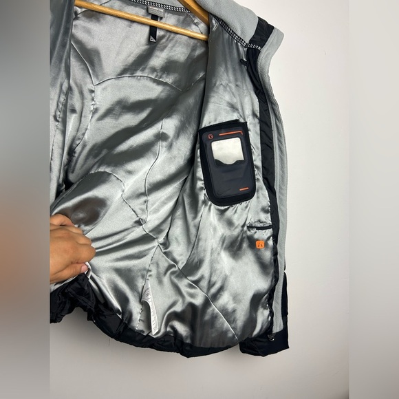 VTG Y2K Nike Puffer Duck Down Jacket Size XL Center Whoosh Black Womens Comfy - Picture 13 of 16